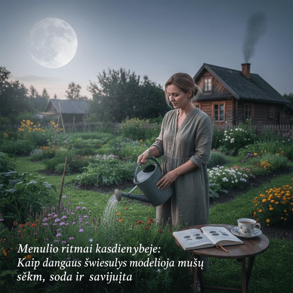Mėnulio ritmai kasdienybėje: Kaip dangaus šviesulys modeliuoja mūsų sėkmę, sodą ir savijautą Mėnulio ritmai kasdienybėje: Kaip dangaus šviesulys modeliuoja mūsų sėkmę, sodą ir savijautą