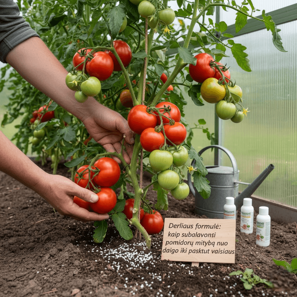 Derliaus formulė: kaip subalansuoti pomidorų mitybą nuo daigo iki paskutinio vaisiaus