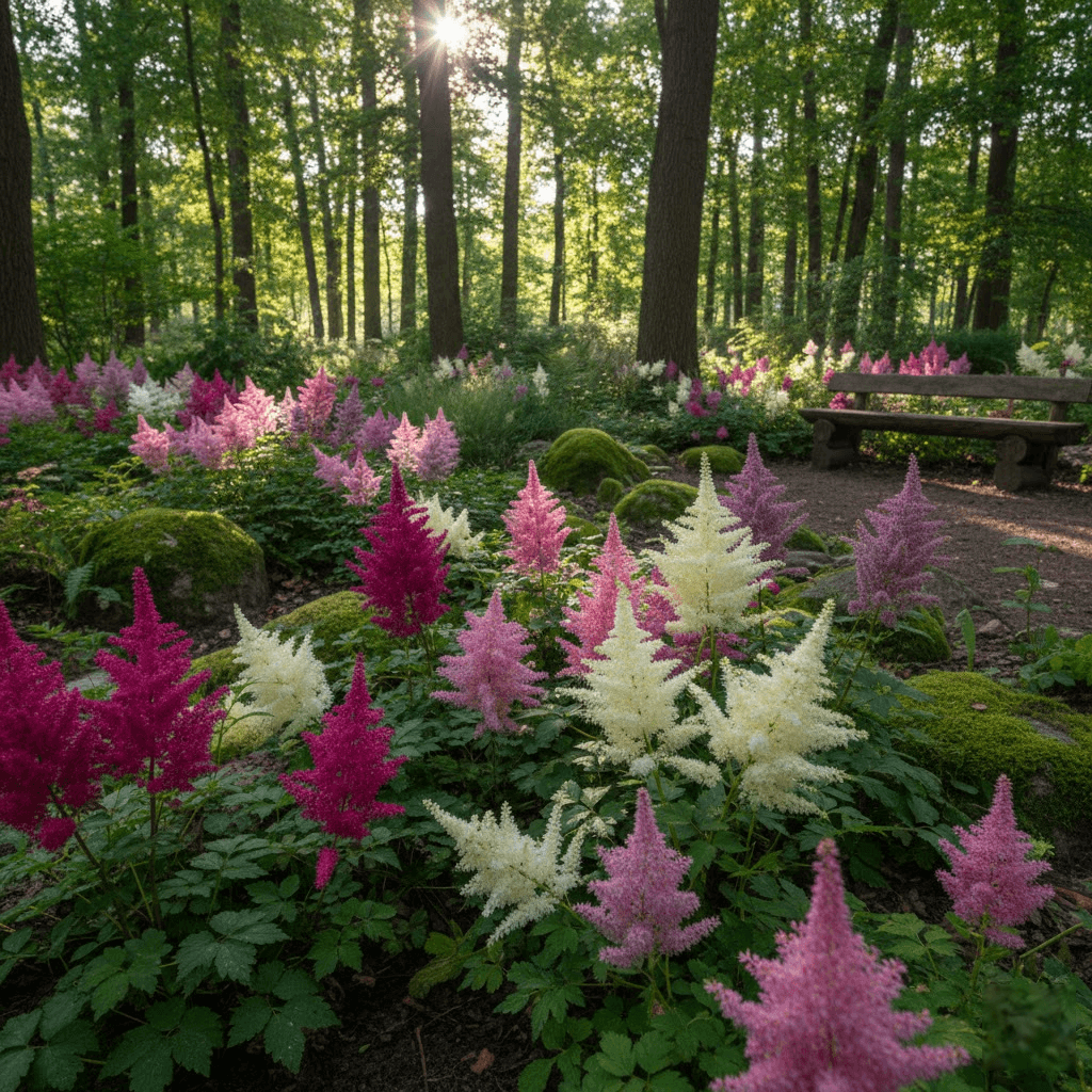 Šešėlių Karalystės Spalvos: Kaip Astilbės Pakeičia Jūsų Sodo Veidą ir Nuotaiką