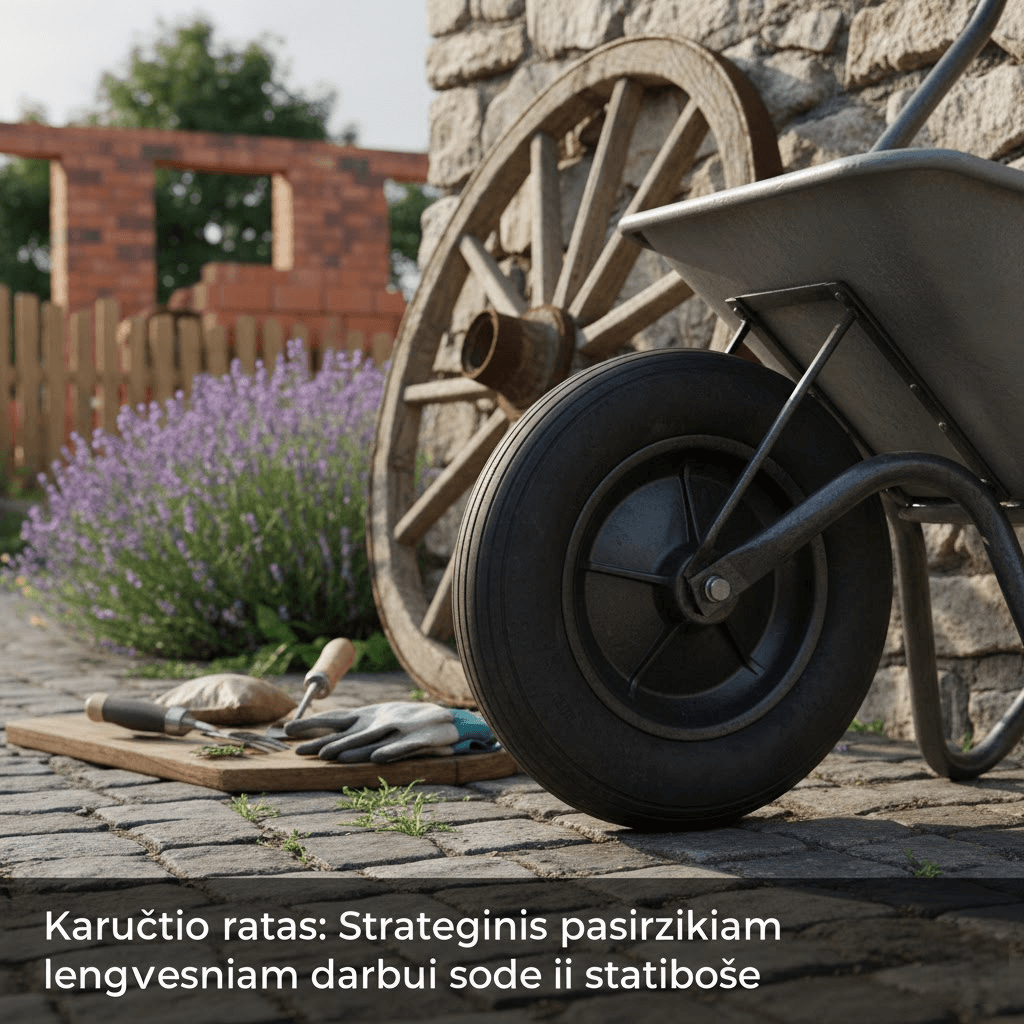 Karučio ratas: Strateginis pasirinkimas lengvesniam darbui sode ir statybose Karučio ratas: Strateginis pasirinkimas lengvesniam darbui sode ir statybose