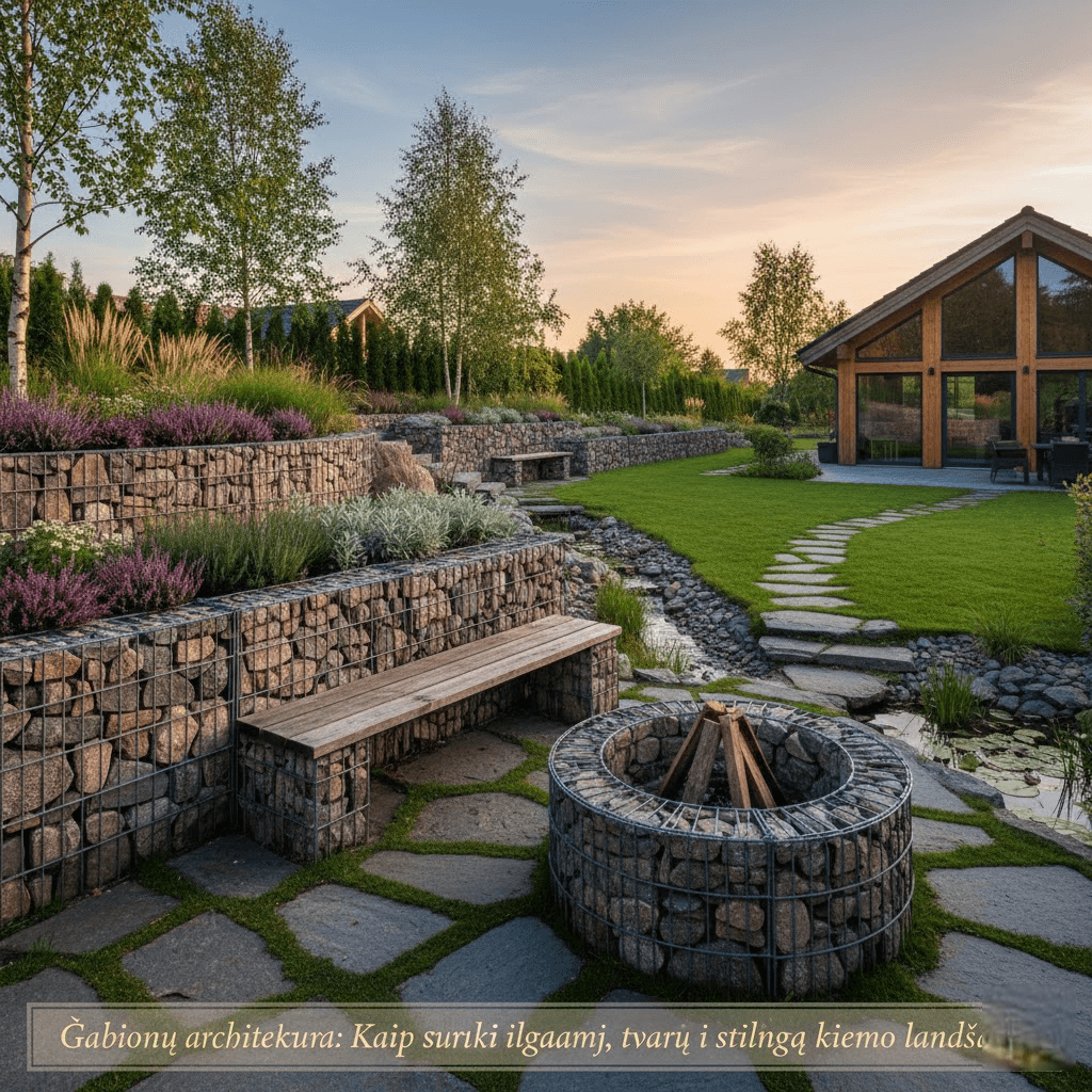 Gabionų architektūra: Kaip sukurti ilgaamžį, tvarų ir stilingą kiemo landšaftą