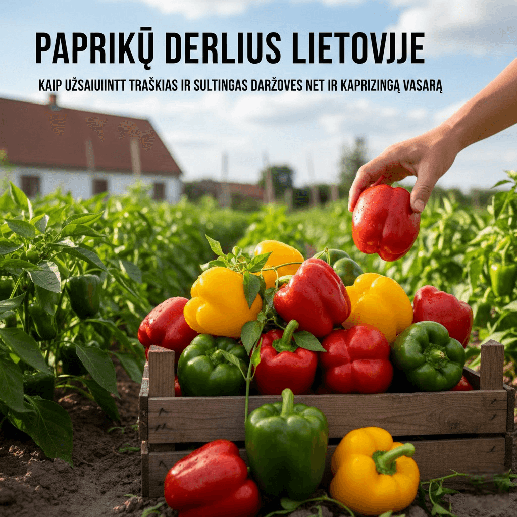 Paprikų derlius Lietuvoje: Kaip užsiauginti traškias ir sultingas daržoves net ir kaprizingą vasarą