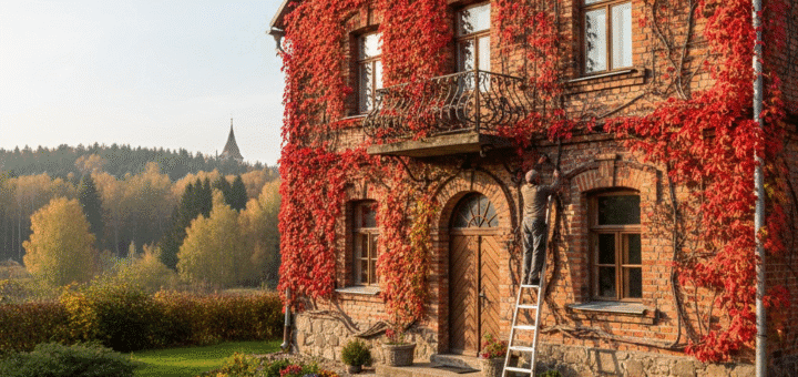 Raudonasis fasadų karalius: Kaip prisijaukinti, bet neleisti dominuoti vynvyčiui