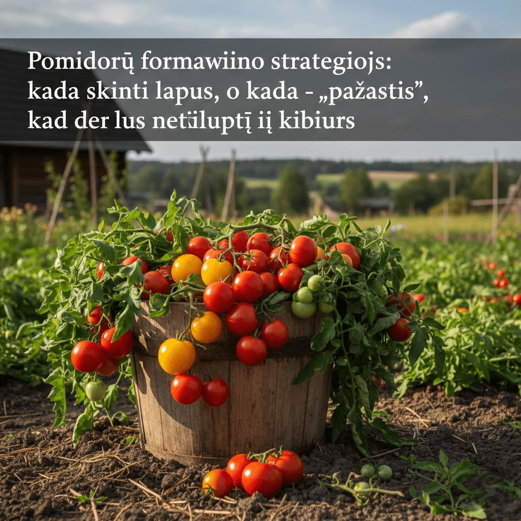 Pomidorų formavimo strategijos: kada skinti lapus, o kada – „pažastis“, kad derlius netilptų į kibirus