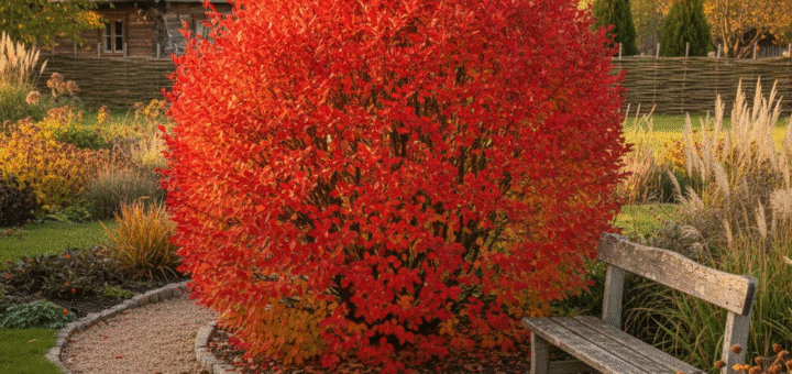 Ugninis krūmas, keičiantis sodo taisykles: Sparnuotojo ožekšnio auginimo paslaptys ir dizaino sprendimai