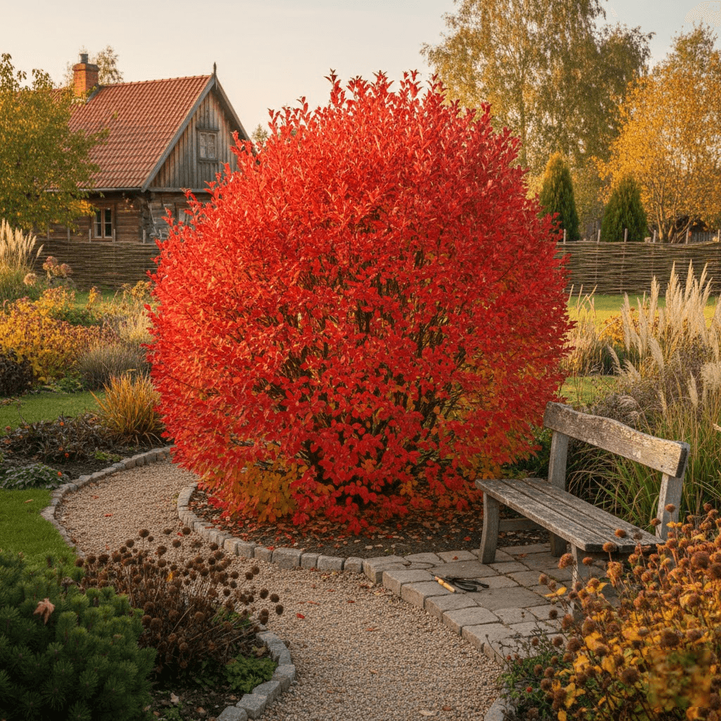 Ugninis krūmas, keičiantis sodo taisykles: Sparnuotojo ožekšnio auginimo paslaptys ir dizaino sprendimai