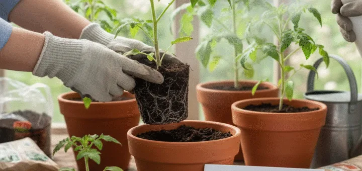 Stiprių daigų paslaptis: Kada ir kaip teisingai persodinti pomidorus į didesnius vazonus