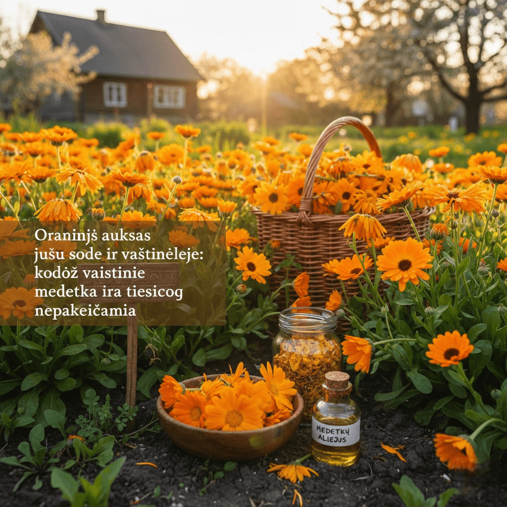 Oranžinis auksas jūsų sode ir vaistinėlėje: kodėl vaistinė medetka yra tiesiog nepakeičiama
