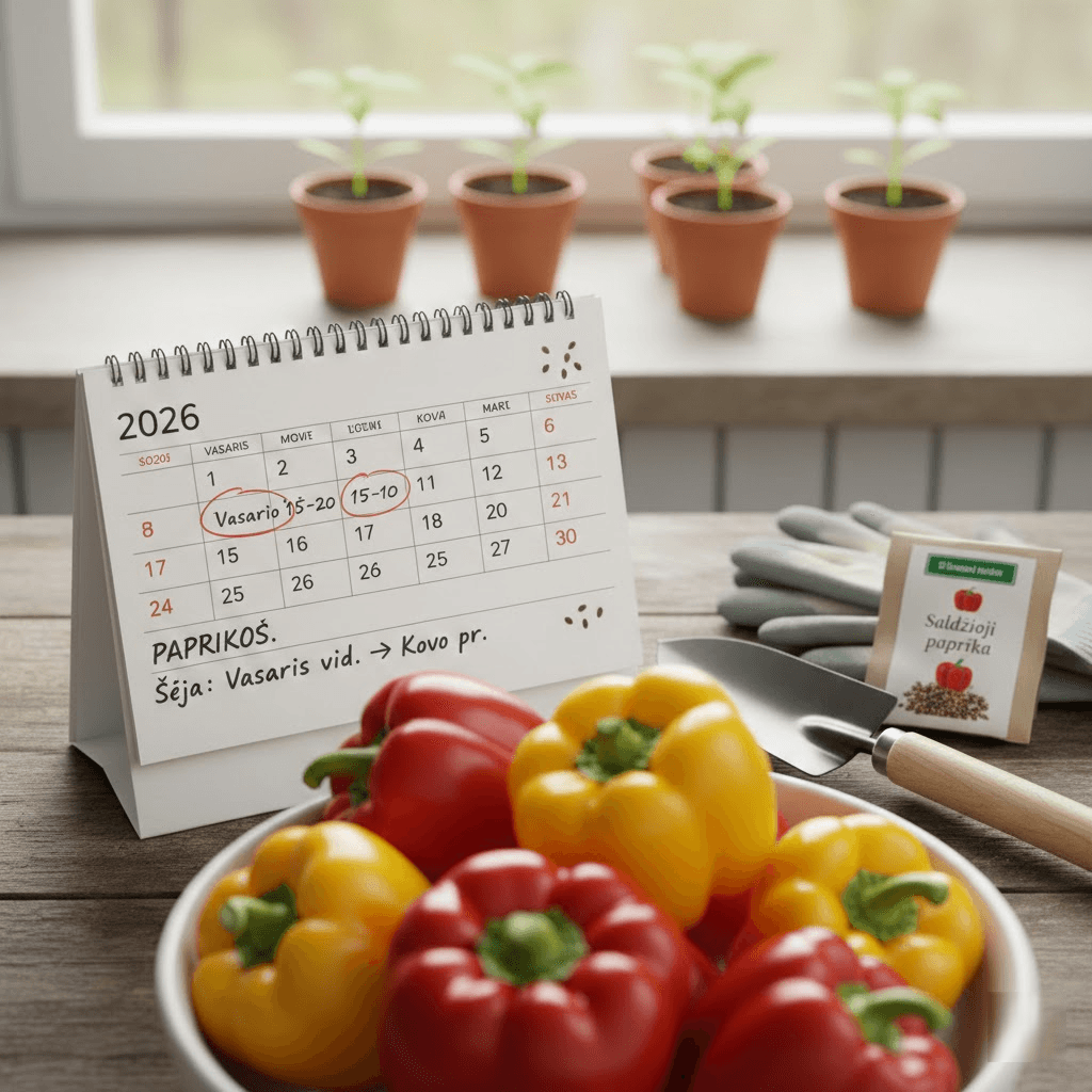 Kada sėti paprikas: tikslus grafikas gausiam derliui