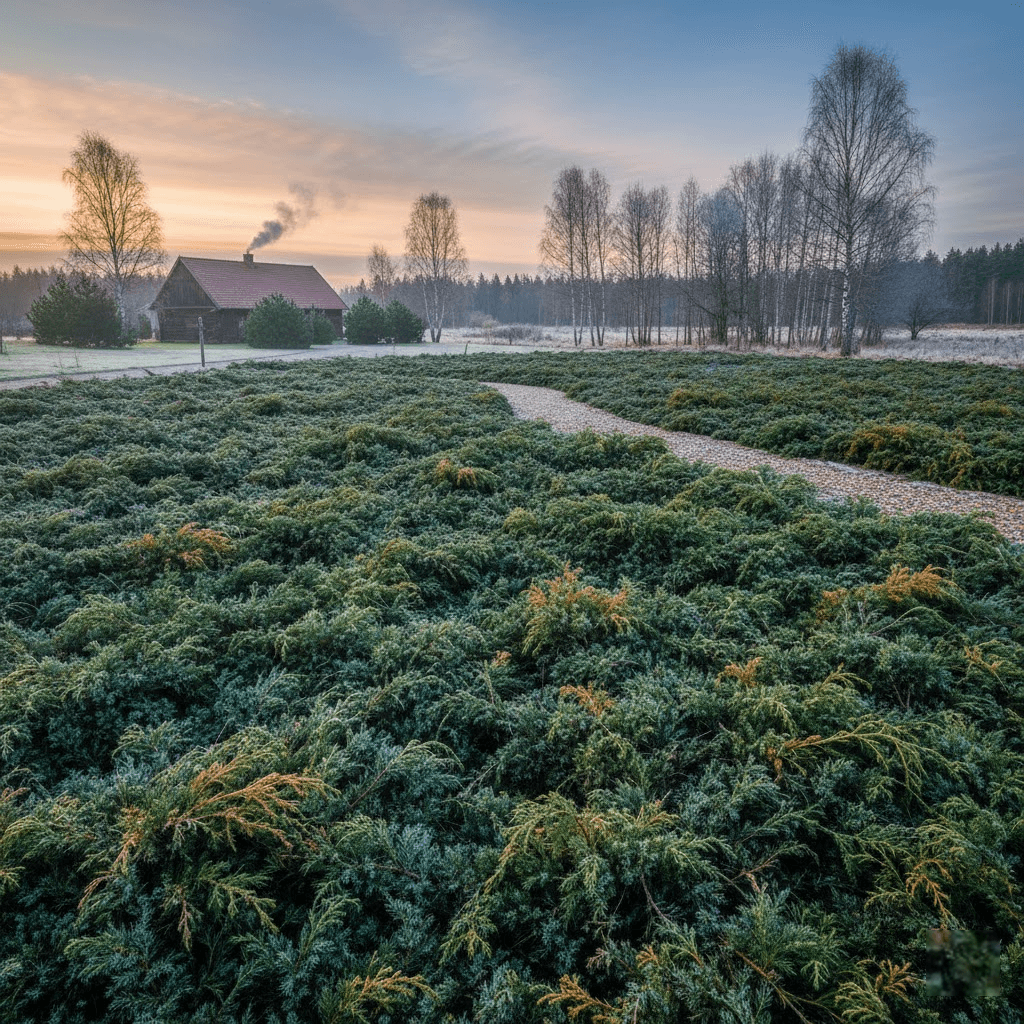 Šliaužiantys kadagiai: žalias ir nereiklus kilimas, pakeičiantis veją