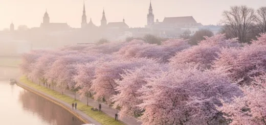 Vilniaus sakurų parkas: rožinė pavasario oazė prie Neries