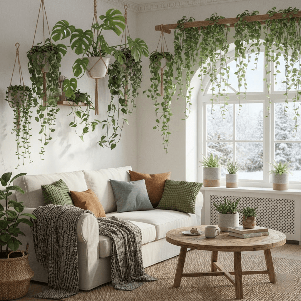 Žalioji gravitacija: Svyrančios kambarinės gėlės jaukiam interjerui