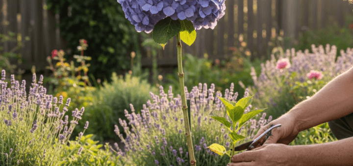 Hortenzija ant koto: Elegantiškas sodo akcentas, kurį galite suformuoti patys