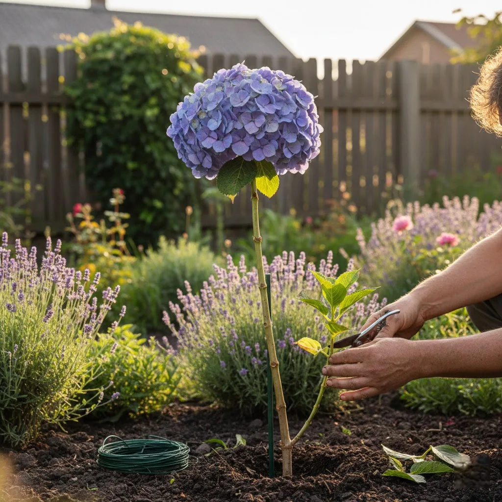 Hortenzija ant koto: Elegantiškas sodo akcentas, kurį galite suformuoti patys
