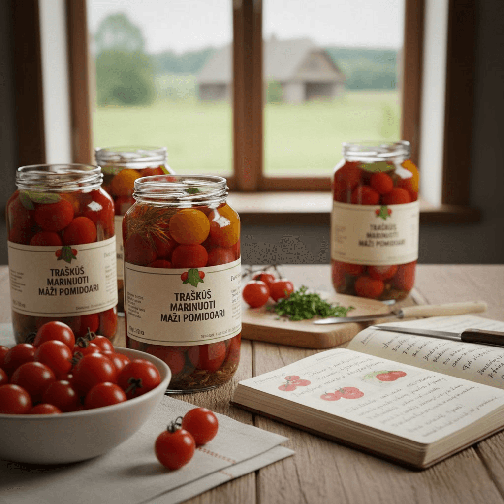 Traškūs marinuoti maži pomidorai: receptai ir gamybos paslaptys