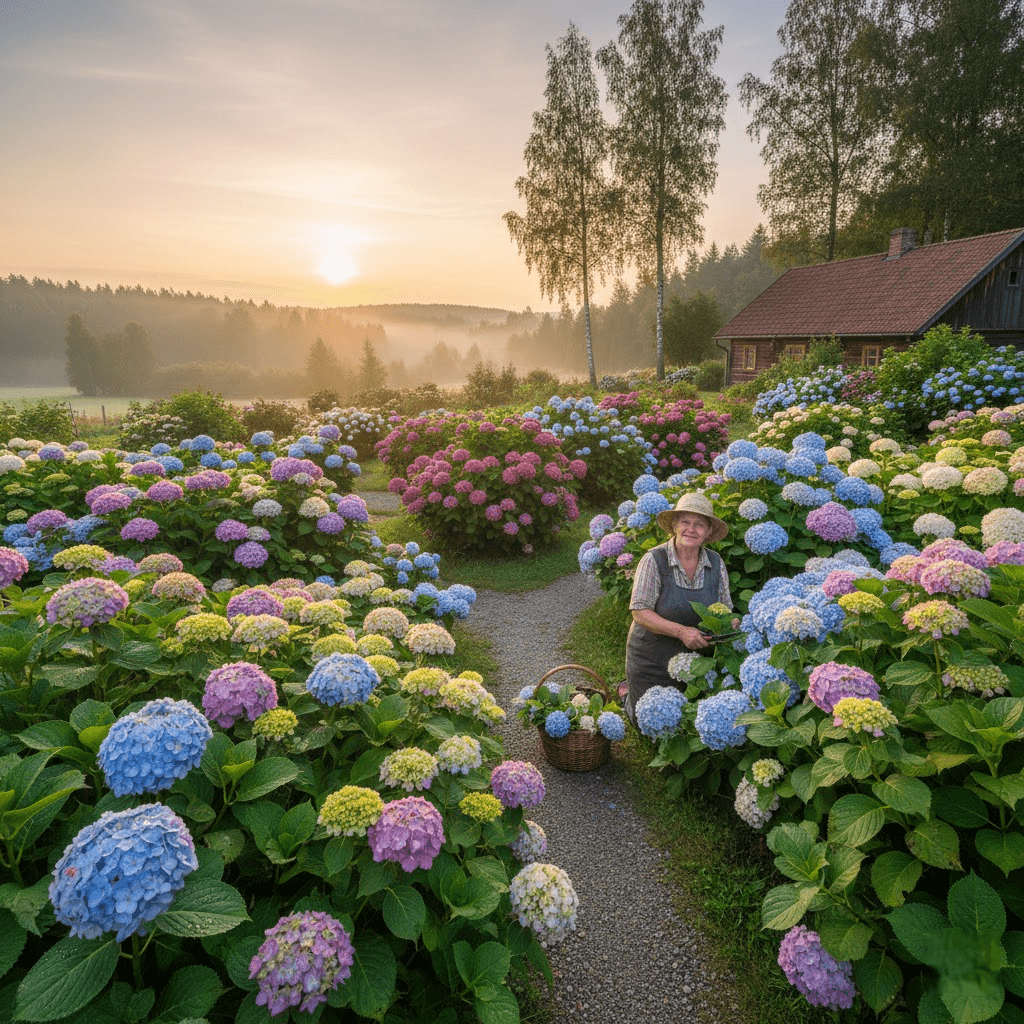Hortenzijų auginimas: Ilgaamžio grožio ir spalvų paslaptys jūsų sode