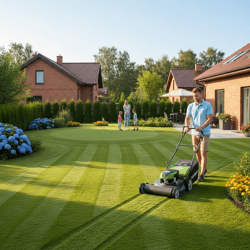 Cilindrinė vejapjovė: Kaip sukurti golfo lauko kokybę savo kieme