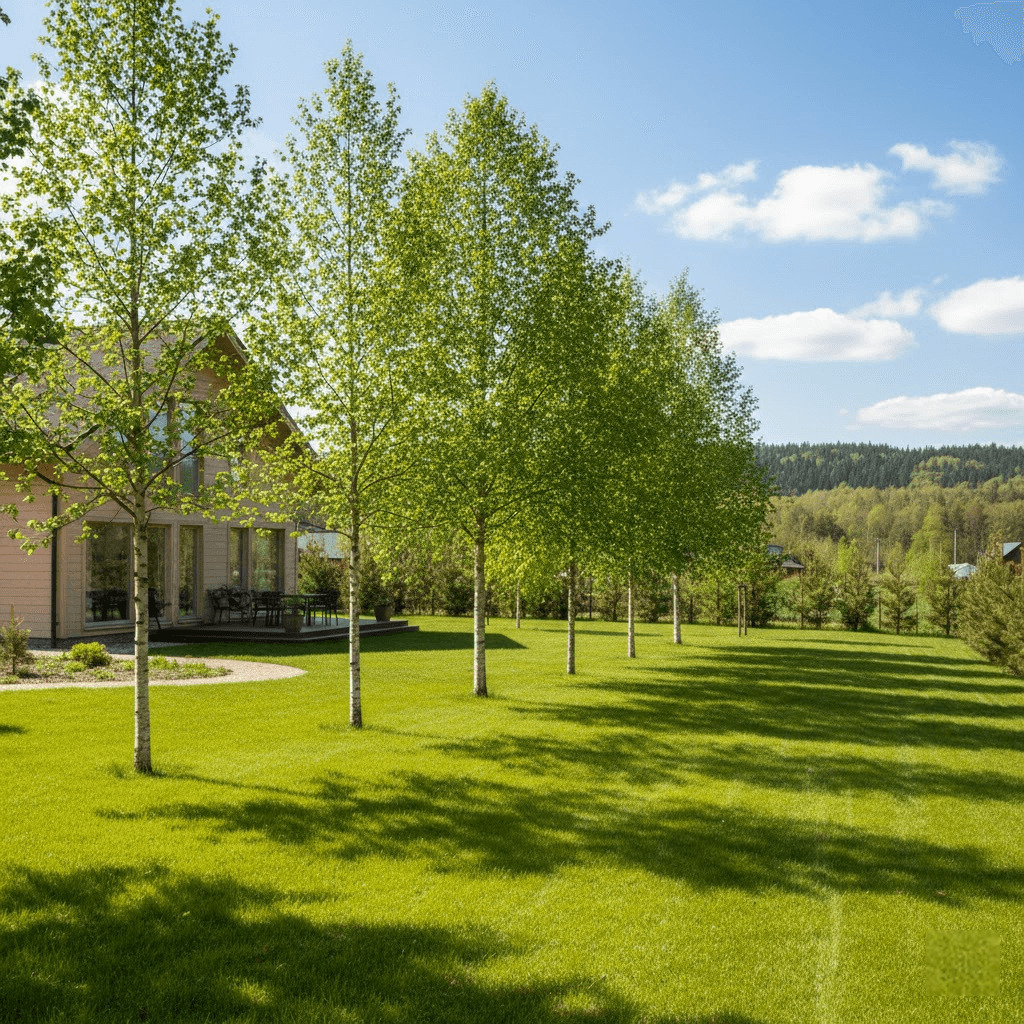 Greitai augantys medžiai: žalias kiemas ir privatumas per kelis sezonus Greitai augantys medžiai: žalias kiemas ir privatumas per kelis sezonus