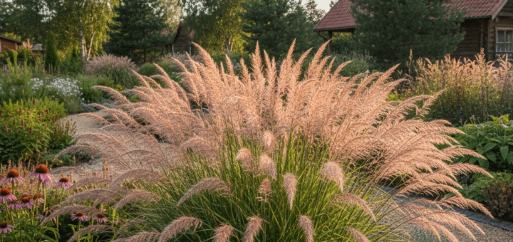 Miskantas Flamingo: Sodo Elegancija Su Rožiniu Atspalviu