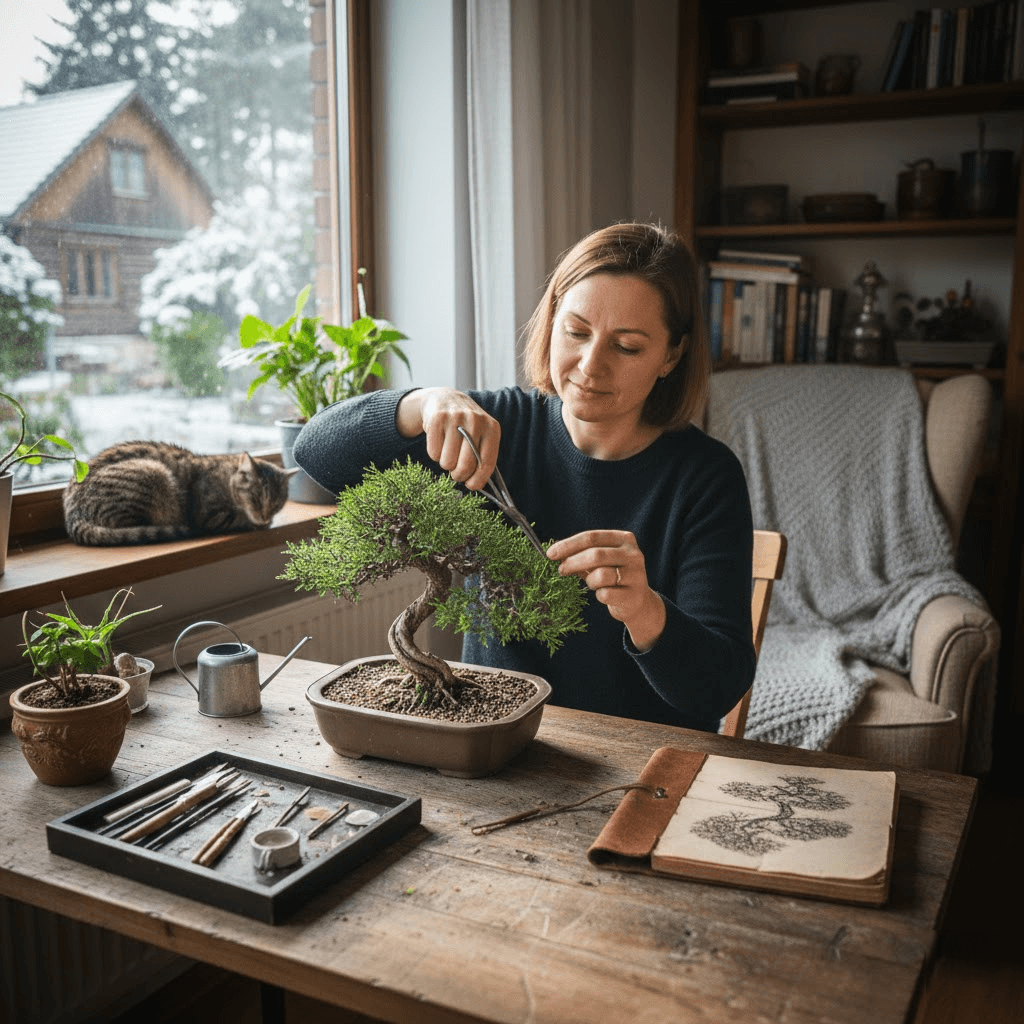 Bonsai menas dažnai apipintas paslaptimis ir klaidingais įsitikinimais. Daugelis žmonių, gavę dovanų šį mažytį medelį, žvelgia į jį su baime: ar aš sugebėsiu jį išlaikyti gyvą? Ar jis nenuvys po savaitės? Tiesa ta, kad bonsų priežiūra nėra aukštoji matematika, tačiau ji reikalauja kitokio požiūrio nei įprastų kambarinių gėlių auginimas. Tai ne tiesiog augalas vazone – tai gyva skulptūra, kuri keičiasi kartu su jumis, reikalauja pastabumo ir moko kantrybės. Šiame straipsnyje pamiršime sausas vadovėlines taisykles ir pasinersime į praktinę, realią medelio auginimo kasdienybę, kuri padės jūsų bonsui ne tik išgyventi, bet ir klestėti.
