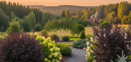 Sodo charakteris: dekoratyviniai krūmai ir medeliai, keičiantys aplinką