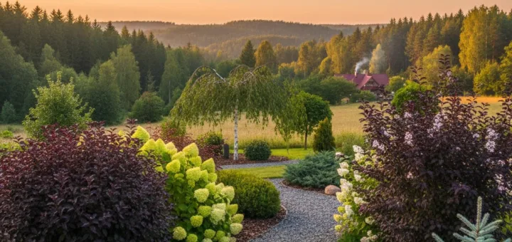 Sodo charakteris: dekoratyviniai krūmai ir medeliai, keičiantys aplinką