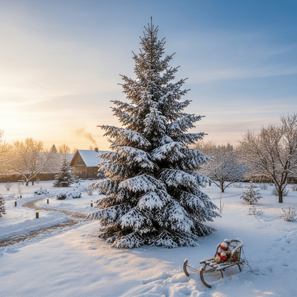 Kaukazinis kėnis: Didinga ramybė sode ir Kalėdų simbolis Kaukazinis kėnis: Didinga ramybė sode ir Kalėdų simbolis