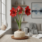 Amarilis vaške: stilinga žydinti interjero detalė be jokio vargo