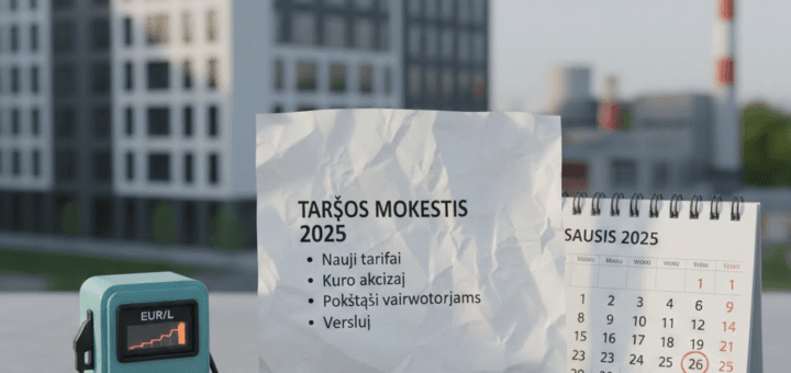 Taršos mokestis 2025: Nauji tarifai, kuro akcizai ir pokyčiai vairuotojams bei verslui