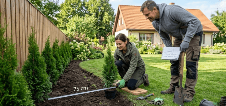 Privatumo architektūra: kaip apskaičiuoti idealų 'Smaragd' tujų sodinimo atstumą