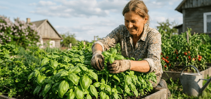 Aromatingas daržas: kaip užsiauginti vešlius bazilikus po atviru dangumi