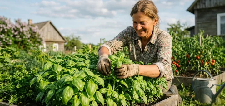 Aromatingas daržas: kaip užsiauginti vešlius bazilikus po atviru dangumi