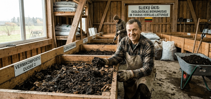 Biohumuso gamyba: kaip paversti sliekų auginimą pelningu ir tvariu verslu Lietuvoje