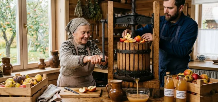 Atgimstantis rankinio sulčių spaudimo ritualas: kodėl lėtasis procesas nugali modernias technologijas?