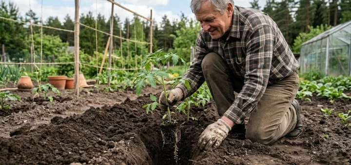 Kodėl pomidorų stiebas po žeme yra sėkmingo derliaus paslaptis: gilaus sodinimo menas ir mokslas