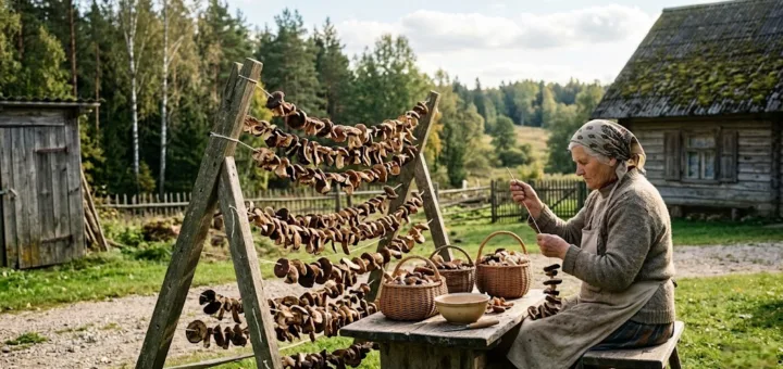 Saulės spindulių konservavimas: Archajiškas ir natūralus grybų džiovinimo menas gryname ore