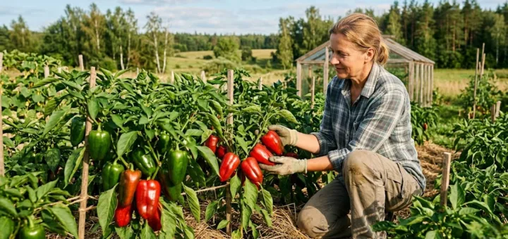 Saldžiosios paprikos po atviru dangumi: strategija, kaip pasiekti gausų derlių Lietuvos klimato sąlygomis