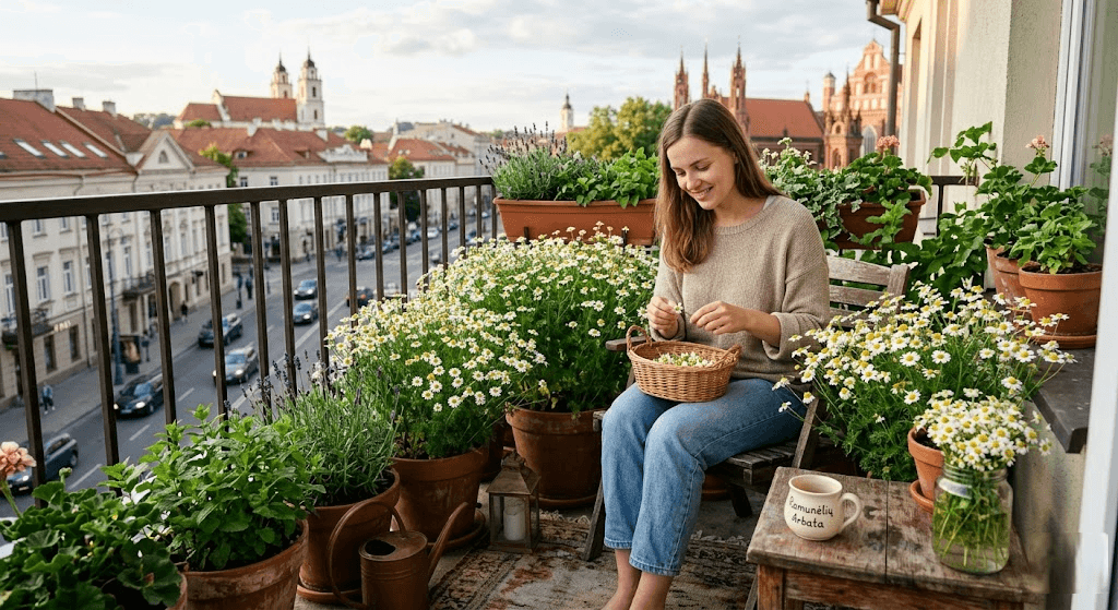 Svajingas ramunėlių sodas balkone: kaip užsiauginti savo ramybės arbatą vidury miesto šurmulio Svajingas ramunėlių sodas balkone: kaip užsiauginti savo ramybės arbatą vidury miesto šurmulio
