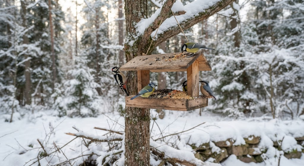 Lesyklėlės paukščiams žiemą: Tinkamas pasirinkimas, pašarai ir priežiūra
